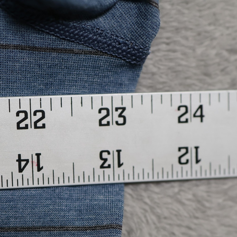 Lululemon Tech Polo Shirt Mens XL Blue Heather Striped Performance Golf Stretch - Picture 5 of 8